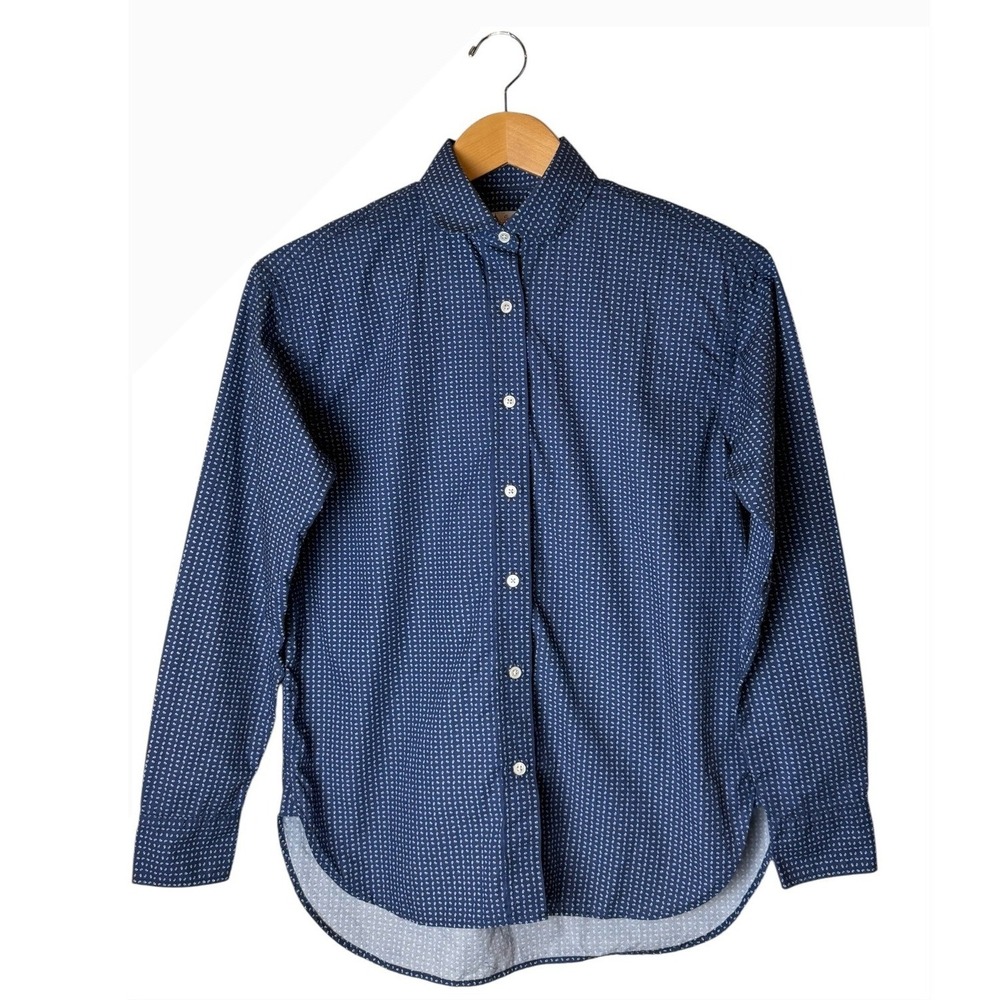 Quaker Marine Supply Seawashed Shirt Men XS Blue Paisley Cotton Button Down